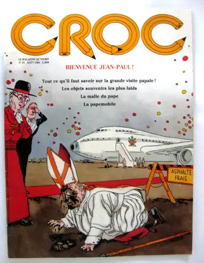 CROC No. 61 AOUT 1984...SPECIAL VISITE PAPALE//JEAN PAUL 11 Edition de CROC res recherchee 30 pages...