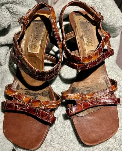 Samoo Brown Leather Sandals, View more