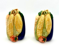 Fitz and Floyd style "Vegetable" Salt & Pepper Shakers - Mint