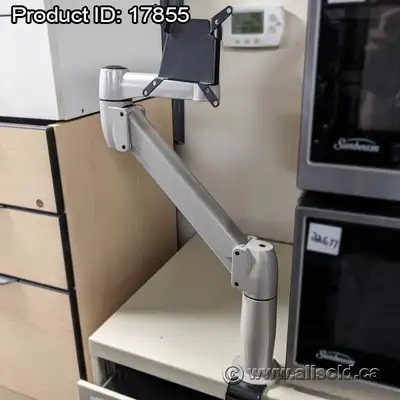 Beige Monitor Arm Mount Stand w Swivel and Tilt Adjust, View more