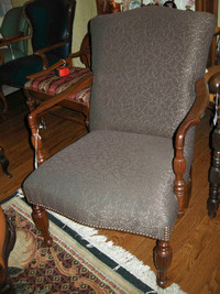 antique vintage arm chair new brown upholstery