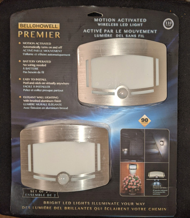 NEW,Bell + Howell Motion Sensor Wireless Light 2 Sets in General Electronics in Markham / York Region