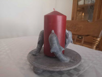 Art Whale Stone Candle Holder
