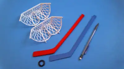 mini HOCKEY STICKS w/GOAL NETS and PUCK SET, View more