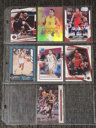Selling 7 collectible Scottie Barnes Rookie basketball cards in EXCELLENT condition Asking $10 each...