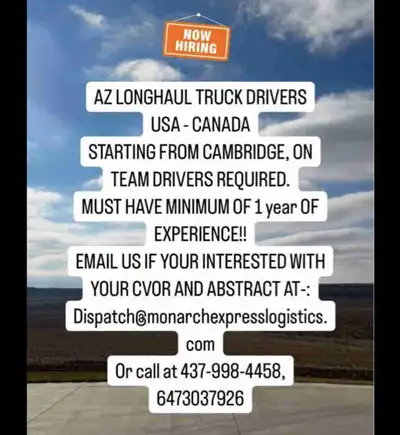 AZ LONG HAUL TEAM DRIVERS, View more