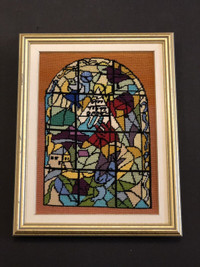Vintage Needlepoint of Stained glass window