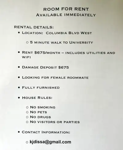 Room for rent, View more