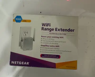 I am selling a new in box Netgear WiFi Range Extender Essentials Edition, model EX2700, that boosts...