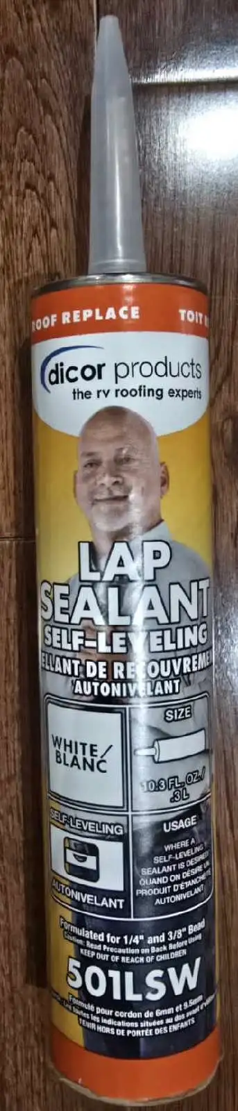 RV lap sealant for roof maintenance. New, unused