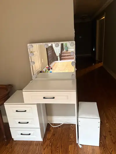 Makeup Vanity + Stool, View more