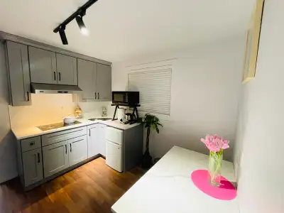 Furnished Two-bedroom independent suite in a detached house on the south slope of Burnaby for short-...