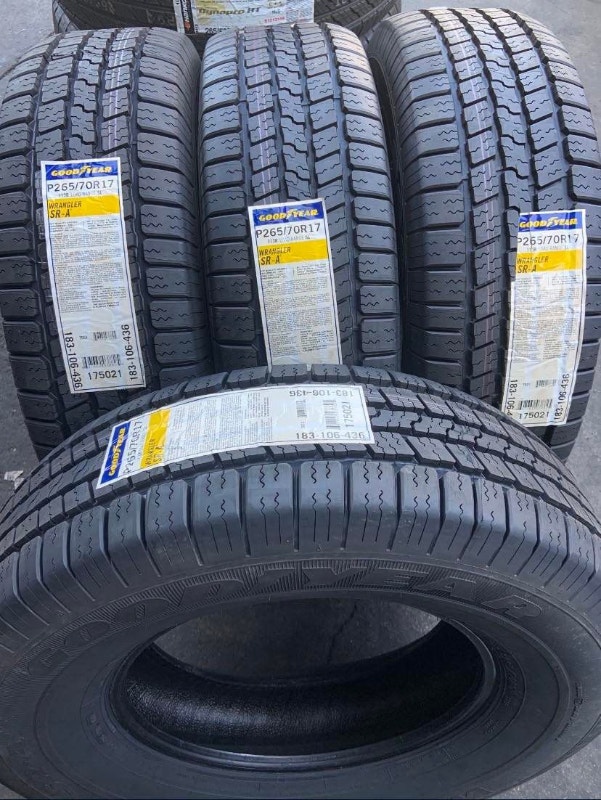 265 70 r17 NEW GOODYEAR WRANGLER SRA ALL SEASON TAKE OFF TIRES Tires & Rims Winnipeg Kijiji