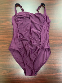 Women's Purple Medium Swimsuit w/ Cinched Tummy Adjustable Strap