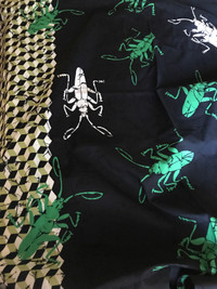 New  5M Ikea Trendig Fabric Good Luck Crickets Black Background