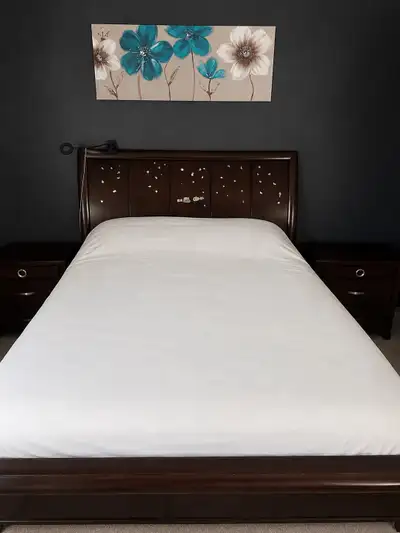 Queen Size Bed with Mattress and Box Spring, View more