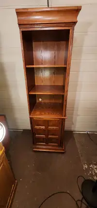 Solid Wood Oak 5 Level Bookcase with Cupboard 22 1/2in x 21 1/2i