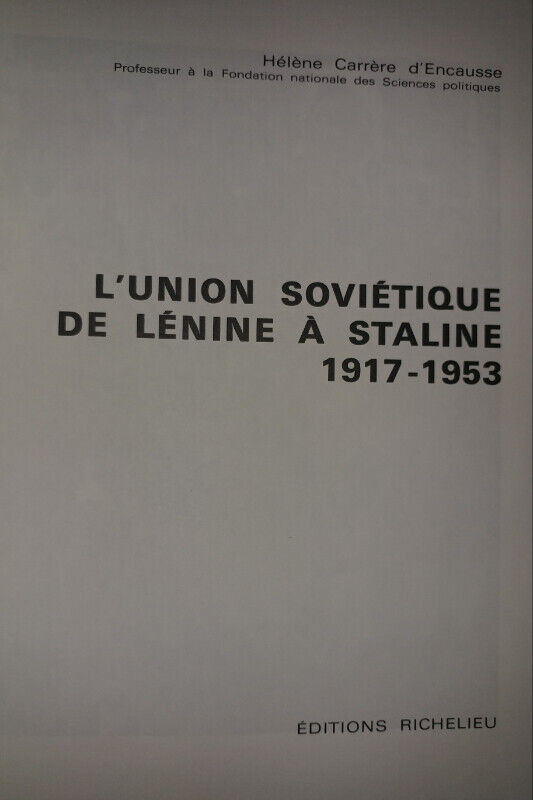 Les soviets 1917-1953. De Lenine a Staline. dans Essais et biographies  à Longueuil/Rive Sud - Image 2