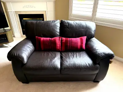 Dark Brown Leather Sofa Set, View more
