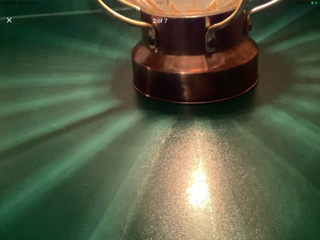 Vintage Ship Style Metal Lantern w Amber Coloured Onion Glass in Indoor Lighting & Fans in Belleville - Image 3