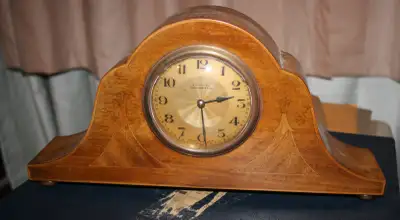 Vintage Antique Mantel Clock WORKING & keeps good time From the UK (England) Hand Made approx. 15" w...