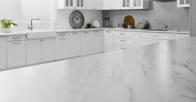 Elegant Light Mystic Quartz Slabs | Premium Kitchen Countertop, View more