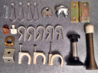Lot of useful stuff for home renovation - hinges holders pins..