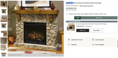 New in box mantel electric fireplace kit. Selling for almost 3k. Still in box never used. Its been w...