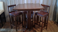 Lovely Mission Style Pub Style Table and Chairs