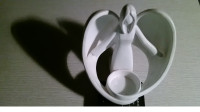 Angel--porcelain   candle holder-good cond.