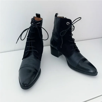 Hispanitas - (Size 9.5) Black Lace Up Ankle Women's Boots Shoes, View more