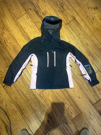 Roots Canada Black and Pink Ski Jacket, Woman’s size small.