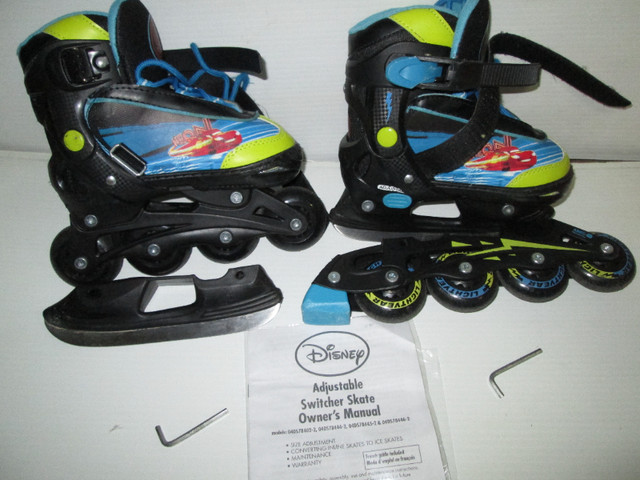 Combo Ice Skate and In Line Skate Set Disney Cars in Skates & Blades in Oakville / Halton Region - Image 4