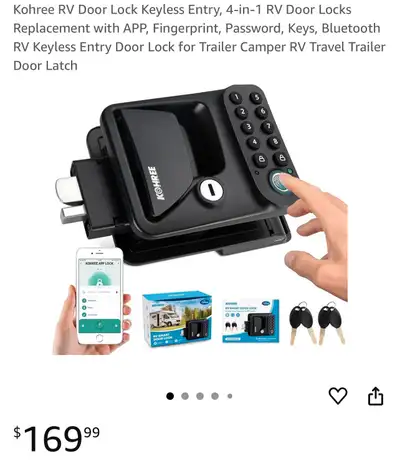 Upgrade your RV security with this nearly new Kohree RV Door Lock! This 4-in-1 keyless entry system...