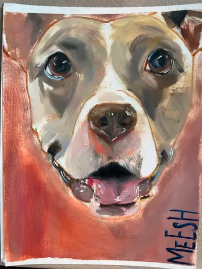 Dog Oil Painting that measures 12X9 inches - (#10 MP), View more