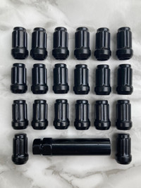 Brand new black 12x1.5 aftermarket 6 spline tuner lugs nuts