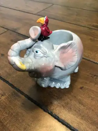 Rare Vintage Disney Aladdin Candle Holder Elephant And Parrot, View more
