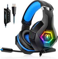 Beexcellent GM-6 Blue Pro Gaming Headset RGB For PS4 Xbox One PC