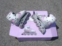 LIKE NEW GIRL'S ULTRA WHEELS TRANSFORMER ROLLER SKATES 4 SIZES!