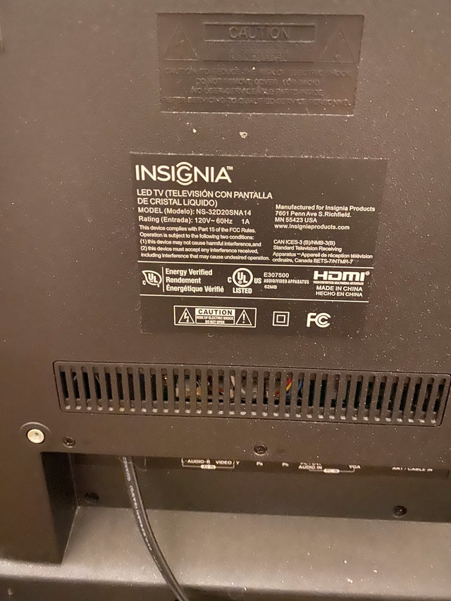 Insignia TV 32” -  NS32D20SNA14 - 720p  in TVs in City of Toronto - Image 2