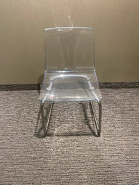 TOBIAS Chair, transparent/chrome plated - Excellent condition!