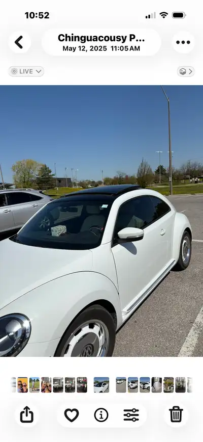 A must see 2018 Volkswagon white Beetle with white interior and white rims trim -Panaramic sun roof...