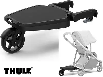 Large and stable board for a comfortable ride Easy to attach to the stroller Elastic cord helps to e...