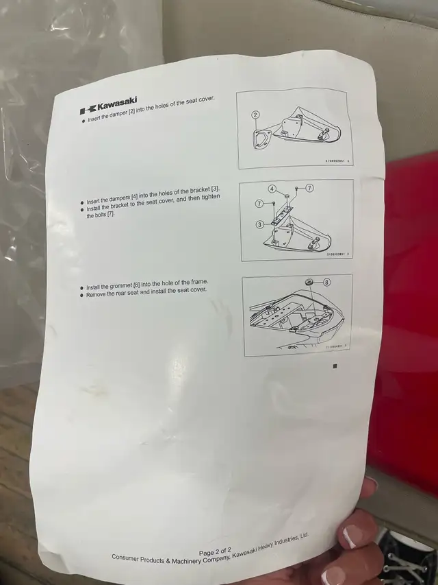 Kawasaki Cover Seat Red OEM in Motorcycle Parts & Accessories in City of Toronto - Image 5