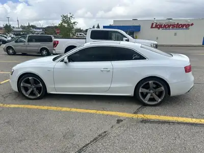2013 Audi S5 Premium Plus Quattro coupe, 6 speed manual, loaded, white with black leather, 2nd owner...
