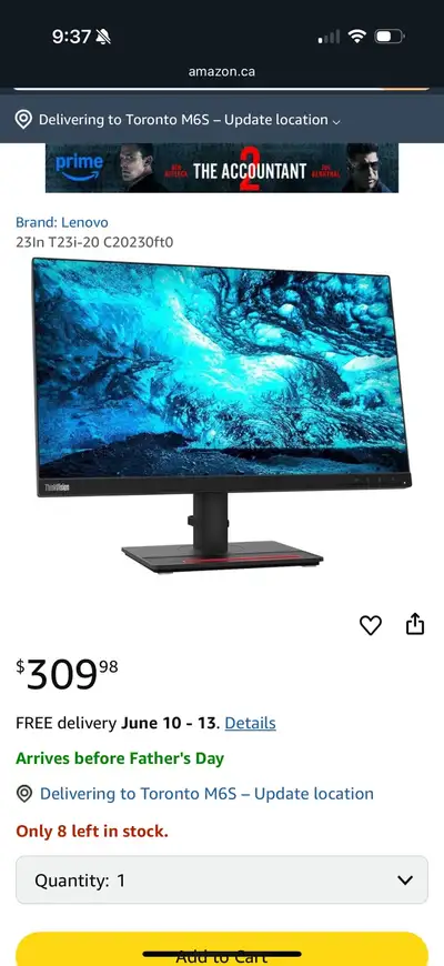 ThinkVision T23i-20 Flat Panel Monitor, View more