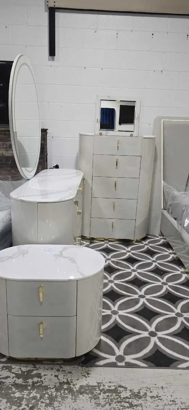 High-End Bedroom Set – Storage Bed + LED Mirror in Beds & Mattresses in City of Toronto - Image 3