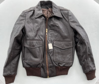 Vintage Leather Aviator Bomber Flight Jacket. New.