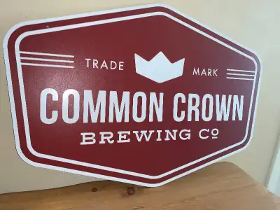 Common Crown Brewing beer bar sign Mint Condition, View more