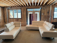 Modern White leather sofa set 4 PC